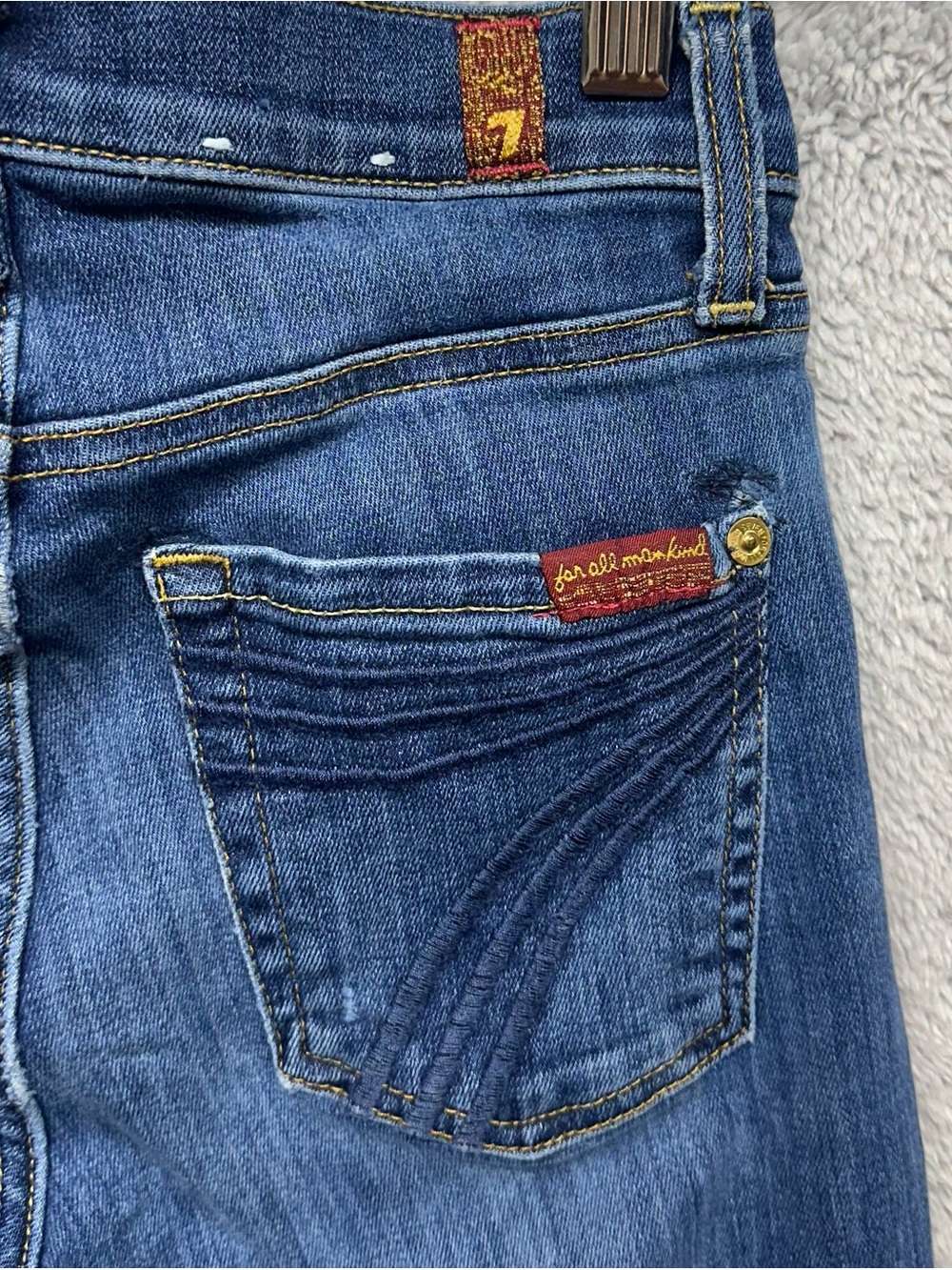 7 For All Mankind Dojo Flare Jeans Women’s 24 Medium Wash Wide Leg Flare Y2K - Picture 5 of 13